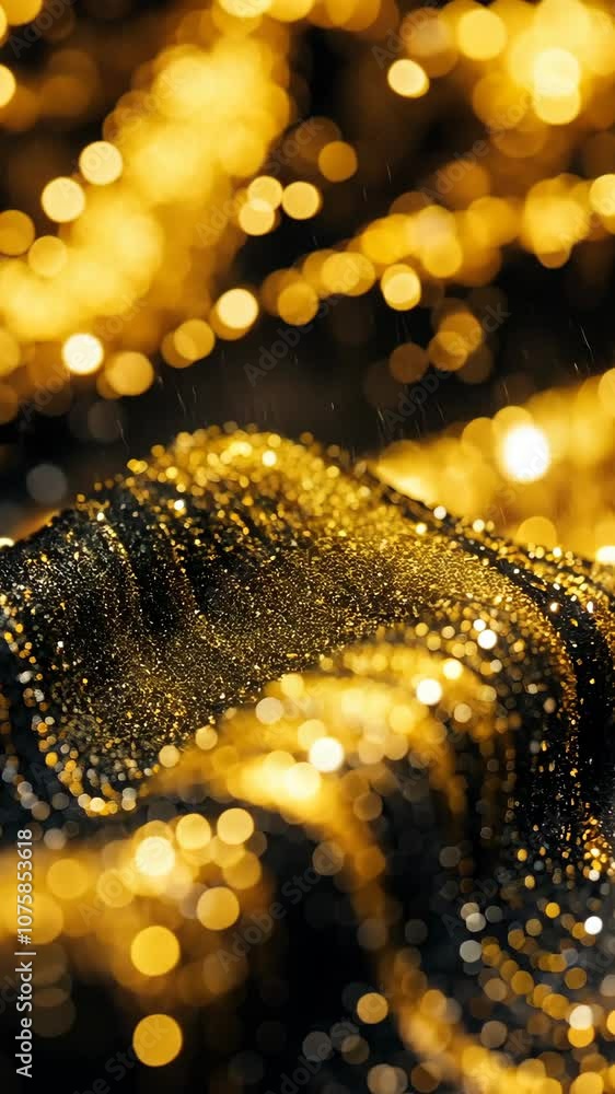 Aufkleber golden glitter sparkles under the light, creating a dazzling display of bokeh