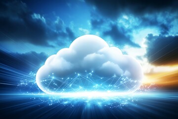 Obraz premium A large cloud with a bright blue sky behind it