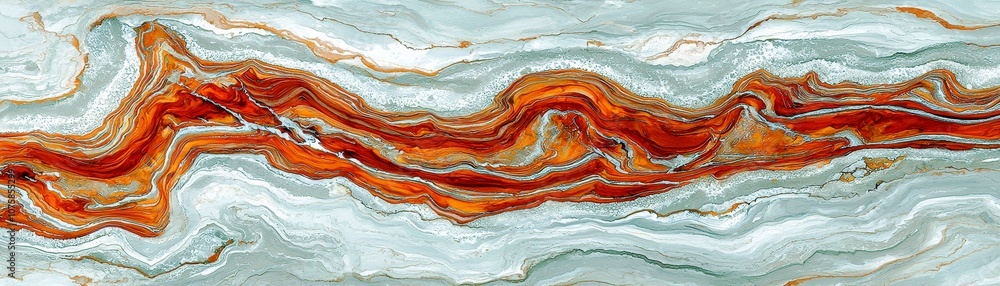 Poster abstract design of wavy marble background featuring vibrant hues of orange and cream, showcasing nat