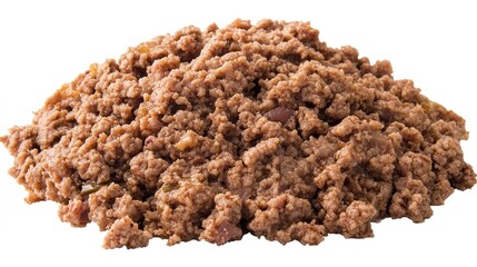 Fresh ground meat, displayed on a wooden cutting board, ready for cooking, showcasing its fine texture and rich color. A versatile ingredient for a variety of dishes such as burgers, meatballs, 