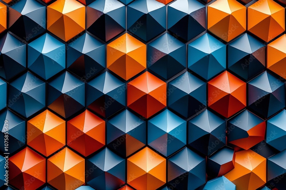 Poster 3d hexagonal abstract background