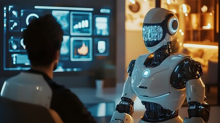 Robot Instructor Teaching Student in Futuristic Smart Home Classroom