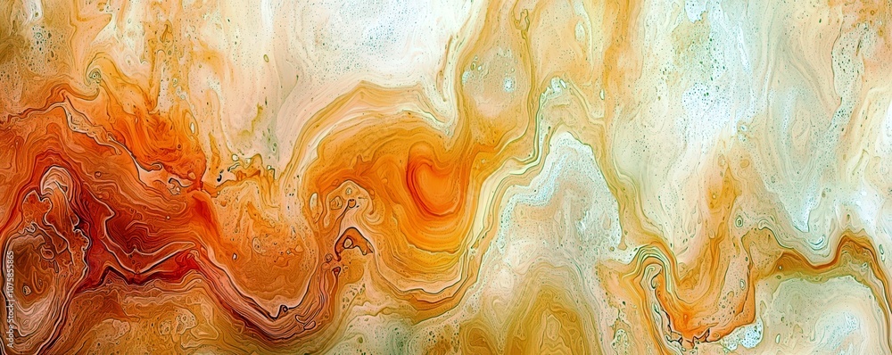 Aufkleber abstract artistic background featuring vibrant swirls of orange and cream colors creating a fluid an