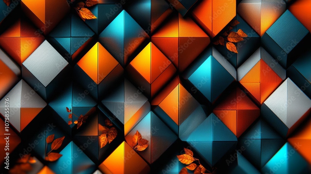 Poster 3d hexagonal colorful hexagonal geometric honeycomb pattern 3d background. 3d rendering , isolated o