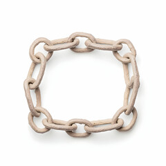 Fototapeta premium Chain Link Frame, circle, round, shape, metal, silver