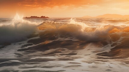 Fototapeta premium Beautiful scene with sunrise over the sea