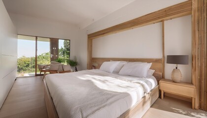 Obraz premium interior of a bedroom with white back ground