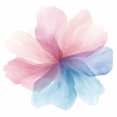 Obraz premium Abstract Watercolor Flower in Pink and Blue, floral, delicate, soft, gentle, feminine