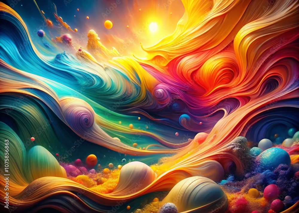 Poster captivating abstract background with strong light play, blending colors and textures for unique visu
