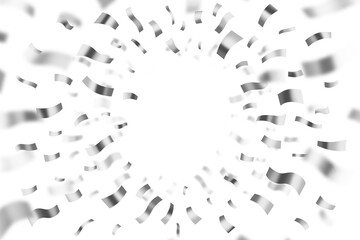 Silver confetti on transparent background for party and celebration design. Concept for winter.