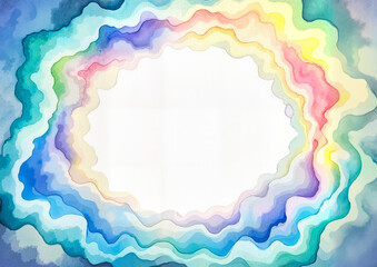 Fototapeta premium Colorful watercolor border in Earth Day theme