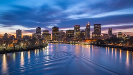 Fototapeta premium Cityscape at with a River