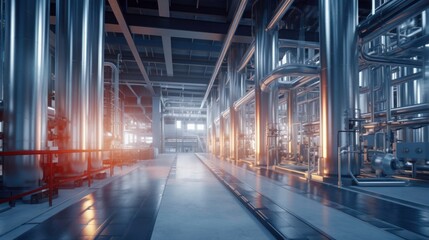 Fototapeta premium Industrial Interior with Pipes