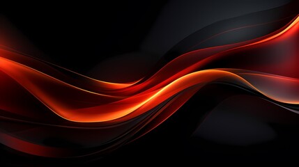 digital technology red and orange abstract lines poster background