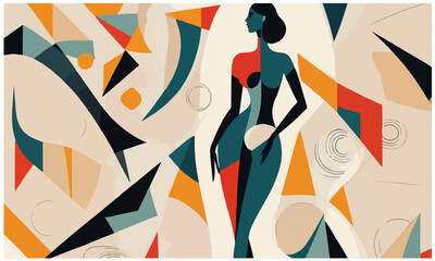 slim woman looking her right hand side