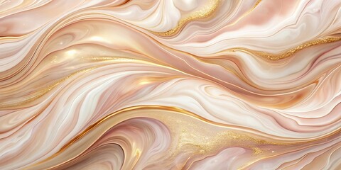 Fototapeta premium Fluid Art Swirls in Tones of Warmth and Gold