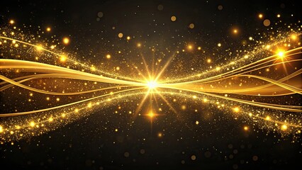 Obraz premium Looping luxury gold lines and glitter particles background for awards ceremonies and glamour events, awards, lines, loop