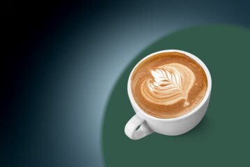 Tasty hot aroma cappuccino coffee with latte art