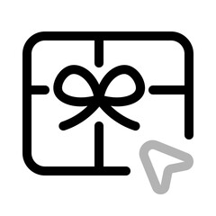 click gift icon with duoline style, perfect for user interface projects