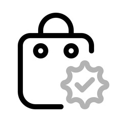 quality check icon with duoline style, perfect for user interface projects