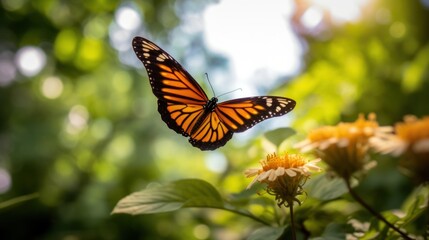 Obraz premium Monarch Butterfly in Flight