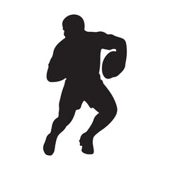 isolated silhouettes of rugby player, Rugby sports athlete silhouettes. Good use for symbol, logo, mascot, icon, sign