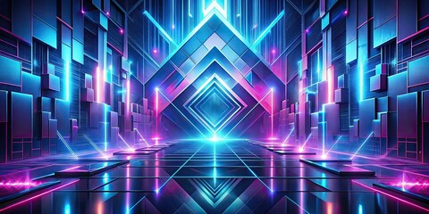 Fototapeta premium Futuristic geometric art background with abstract concepts , Technology, digital, innovation, modern, design, pattern