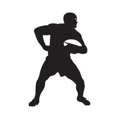 isolated silhouettes of rugby player, Rugby sports athlete silhouettes. Good use for symbol, logo, mascot, icon, sign