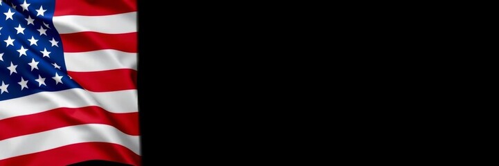 Abstract futuristic 3D illustration of the USA flag with a technological twist, symbolizing American innovation and progress, illustration, technology