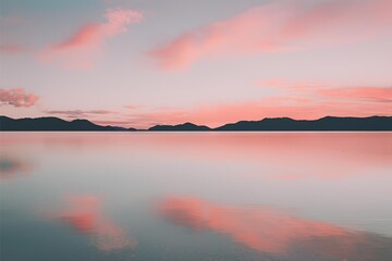 Fototapeta premium sunset over the lake There is space to copy text.