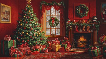 Holiday Cheer with Christmas Tree and Toys