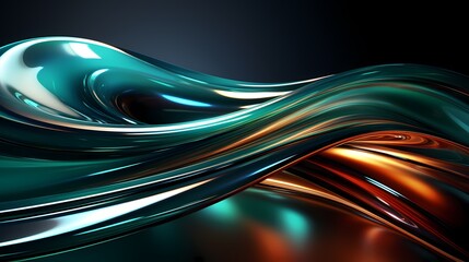 digital technology futuristic silver green metal lines poster background