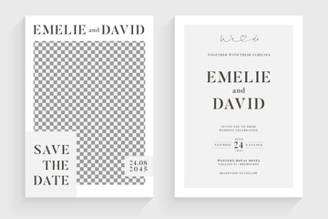 Minimalist Wedding Invitation Card Template Design