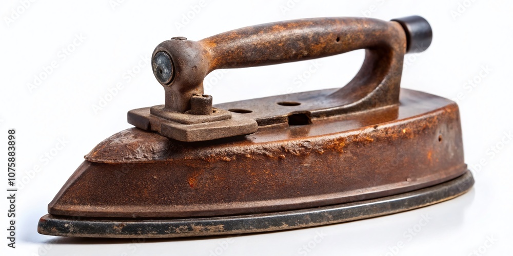 Poster isolated iron object on white background: perfect for educational and industrial use, highlighting i