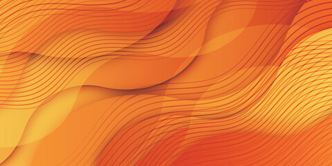 オレンジ　波　和紙　模様　背景	