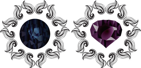 黒い宝石とトライバルマーク