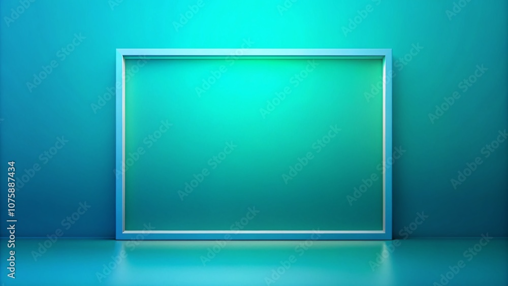 Poster minimalist 3d blue green bottom frame on a soft gradient background for professional presentation an