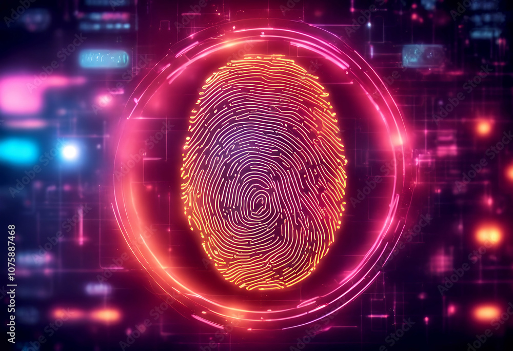 Poster icon computer identity texture cyber pattern glowing vector safety crime digital mind identification