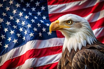Minimalist Representation of the American Flag with Eagle Symbolizing Freedom, Stars, and Stripes in a Clean and Artful Composition for Patriotic Themes