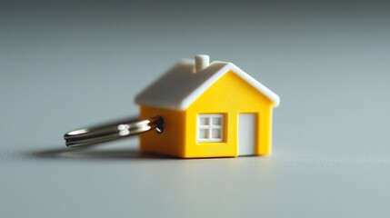 Miniature House Charm Keyring Symbolizing Property and Real Estate
