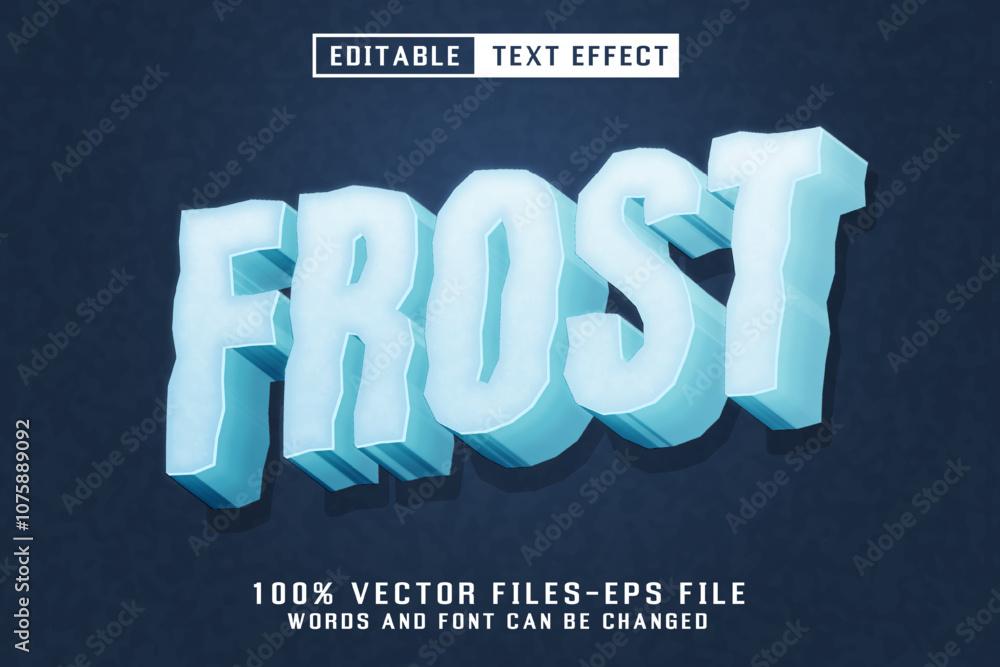 Fototapete frost 3d text - editable text effect