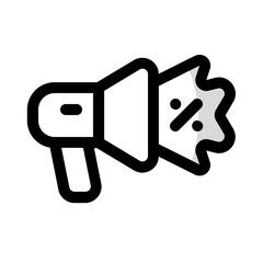 advertise icon with shady style, perfect for user interface projects