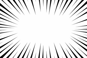 Simple Fast speed lines on white background. Anime comic speed lines movement effect. Vector illustration.