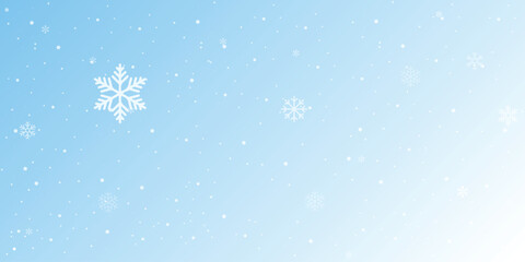 Winter background, snowflakes on a beautiful background, Christmas background for cards, snowfall. Snowy nature landscape