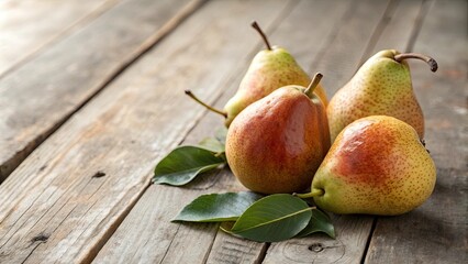Ripe juicy pears on an old wooden table, pears, ripe, juicy, fruit, fresh, sweet, organic, healthy, agriculture