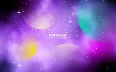 Dark purple space galaxy with stars background