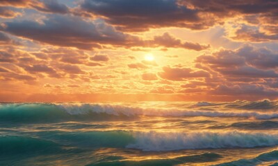 Fototapeta premium sunset over the sea