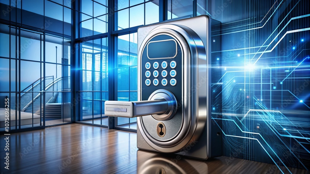 Poster secure digital lock for protecting confidential data against unauthorized access in cybersecurity wi