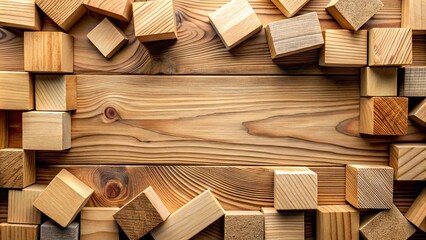 Abstract wooden background with various shapes of wooden blocks , abstract, wooden, background, shapes, blocks, texture