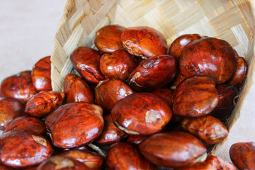 Dogfruit (Archidendron pauciflorum) an Indonesia commonly called djenkol, jengkol or jering. Food Ingredients